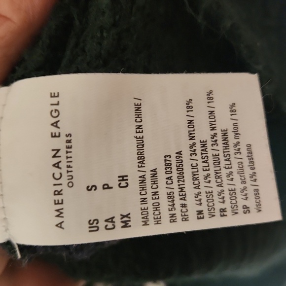 🎅American Eagle Outfitters Black Textured Sweater Oversized Small - Picture 3 of 7